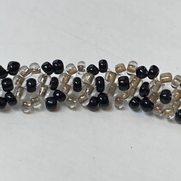 16" Seed Bead Necklace Black Translucent - Picture 1 of 8